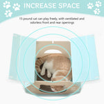 Qpets Cat House with Openable Roof and Scratcher Mat, 42x36x30cm BPA-Free PP | Octagon Design