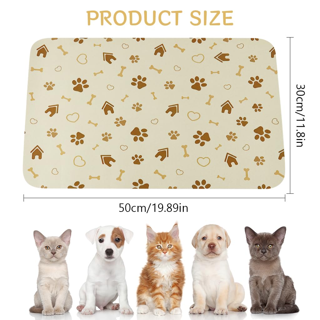 Qpets Dog Mat for Feeding and Play Areas with Diatomaceous Absorption 50x30CM | Easy Clean