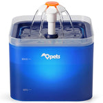 Qpets Cat Water Fountain 2.0L Ultra Quiet with 4 Stage Filtration and LED Light | Blue
