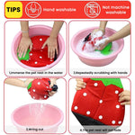 Qpets Pet Bed for Small Animals featuring Strawberry Roof Design and 26×26×24 cm Plush House | Cozy Hideout for Hamster Ferret Bunny and Guinea Pig