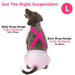 Qpets Dog Diaper Suspenders Strap for Medium Large Pets 34–65cm featuring Secure Clips and Y Shape Harness
