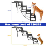Qpets Foldable Dog Stairs for Car Trunk with Stainless Steel Frame and Non Slip Oxford Fabric