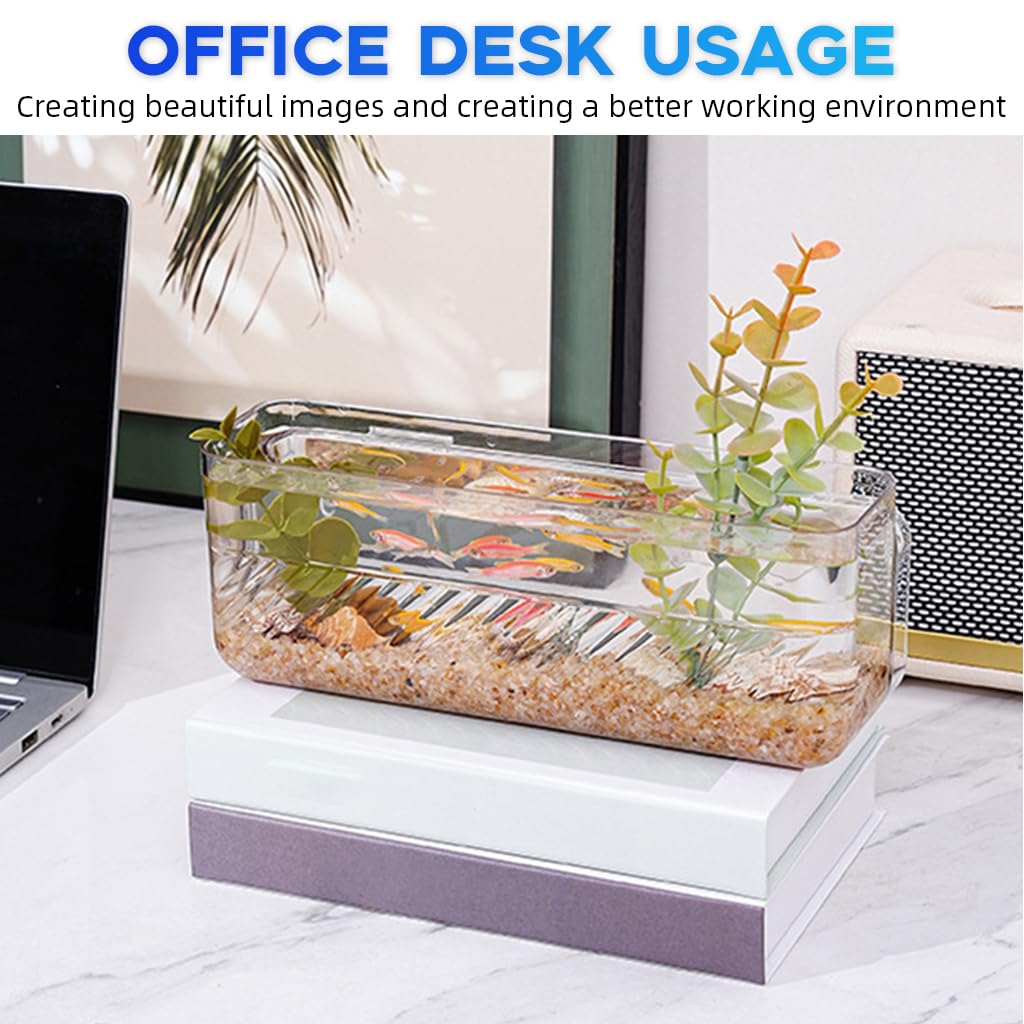 Qpets Wall Fish Tank for Home and Office Decor with Self Adhesive Mount | Transparent Plastic Organizer