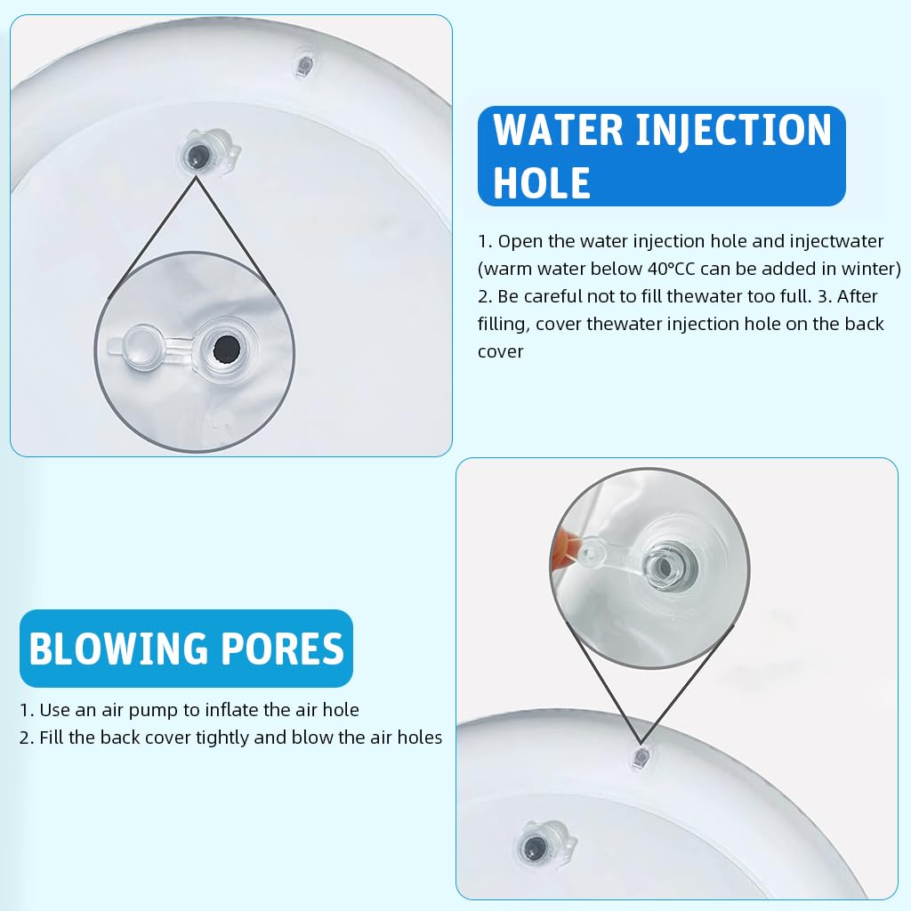 Qpets Cat Water Bed Mat for Summer Cooling with Air Pump and Built-in Fish Toys | 39.37 in Anti-Scratch Thick PVC for Indoor Cats