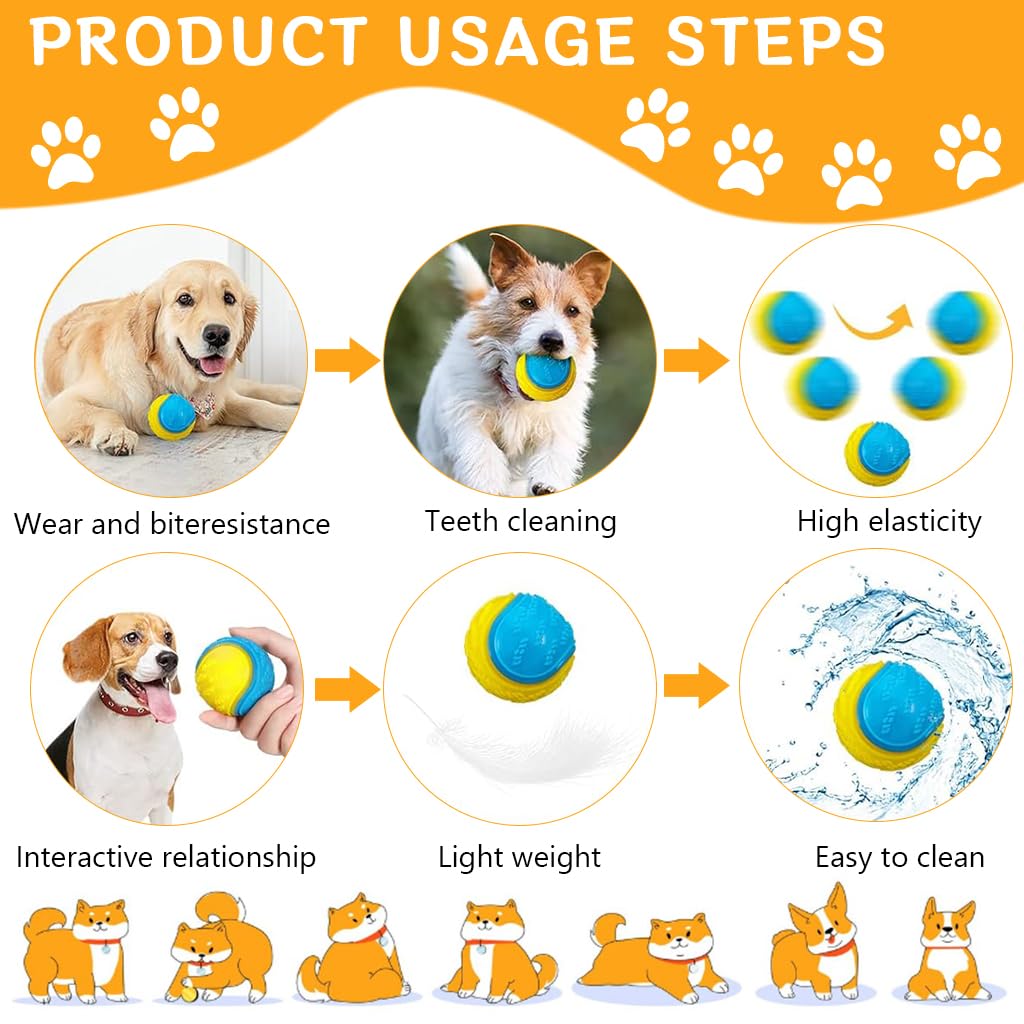 Qpets Squeaky Dog Toy Ball for Medium to Large Dogs with 3.5 in Size and Soft TPR Material