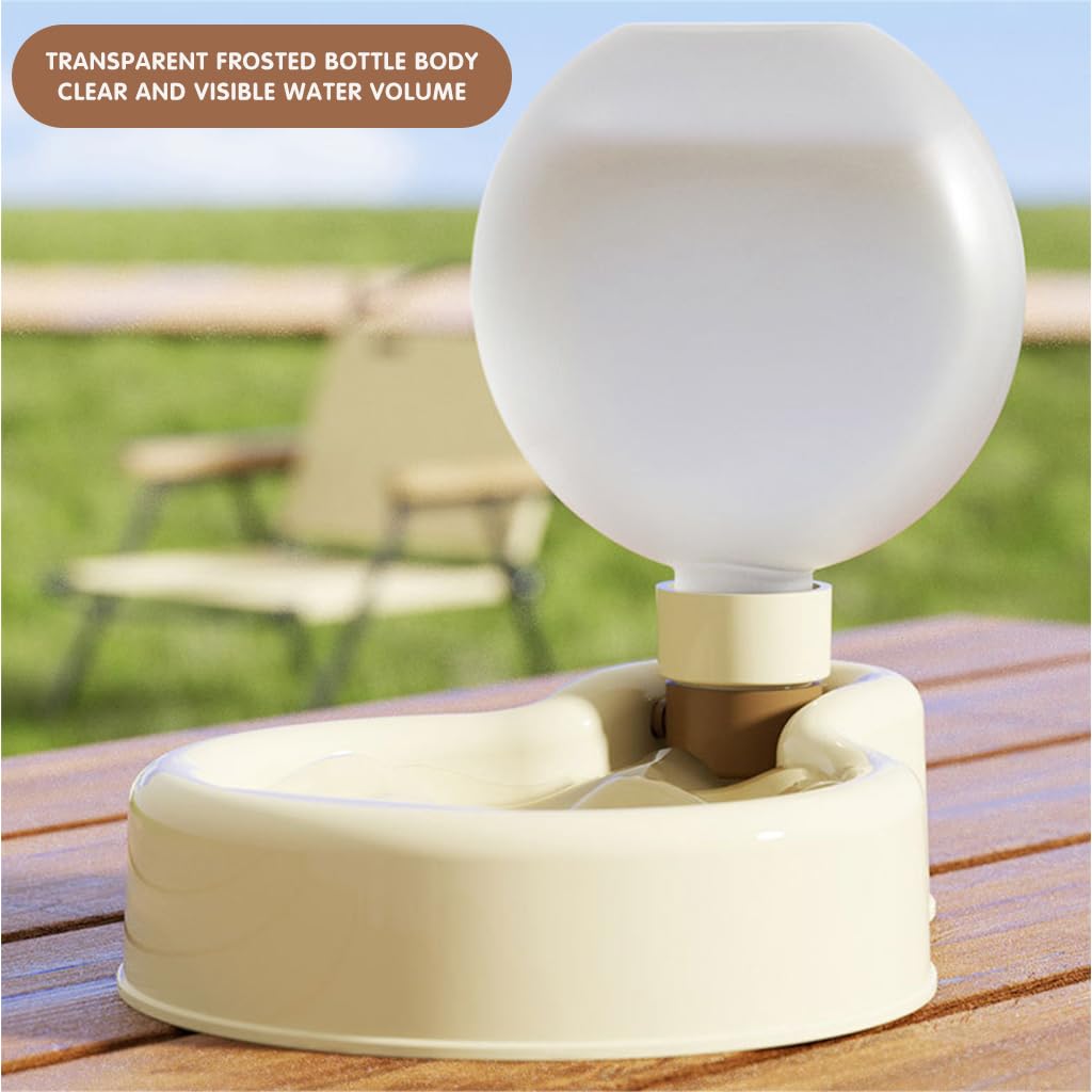 Folding Pet Water Dispenser 350ml Portable Gravity-Fed Leak Proof Design Food Grade PP Transparent Fashion Material Water Bottle with Drinking Cup for Dog, Cat