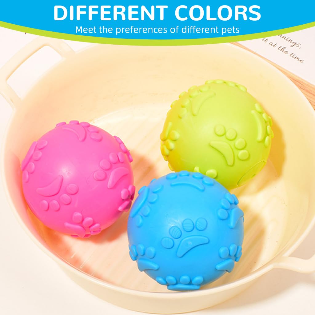 Qpets Dog Ball Toys for Fetch Play with 2.5 in Squeaky Design and TPR Material | 3 Pack