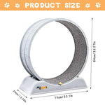 Qpets Cat Exercise Wheel for Running and Walking with Removable Scratcher Track 80x34cm | Silent Bearings and Anti Slip Base