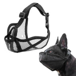 Qpets Mesh Dog Muzzle for Bulldogs with Adjustable Quick Release Buckle | Breathable Summer Design