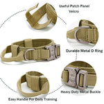 Qpets Tactical Adjustable Nylon Dog Collar for Medium Large Dogs 43–52cm with Quick Release Metal Buckle and Strap Handle