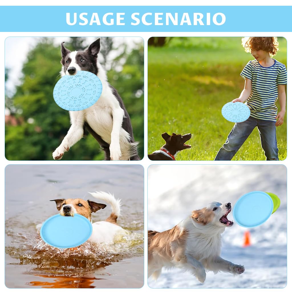 Qpets Flying Disc Toys for Dogs with Aerodynamic Design and 11 in TPR Rubber Build | Floats on Water