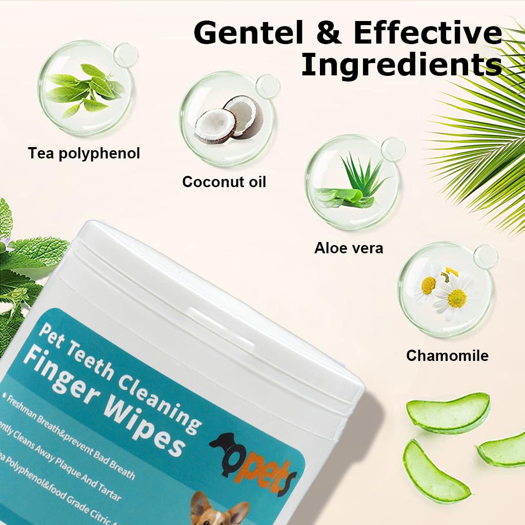 Qpets Pet Wet Wipes for Dogs and Cats 150PCS with EDI Cleansing Liquid | Non-Woven Grooming and Oral Care