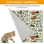 Qpets Cat Swaddle for Calming and Scratch Protection with Magic Snap Closure 45cmx45cm | Cute Cartoon Print