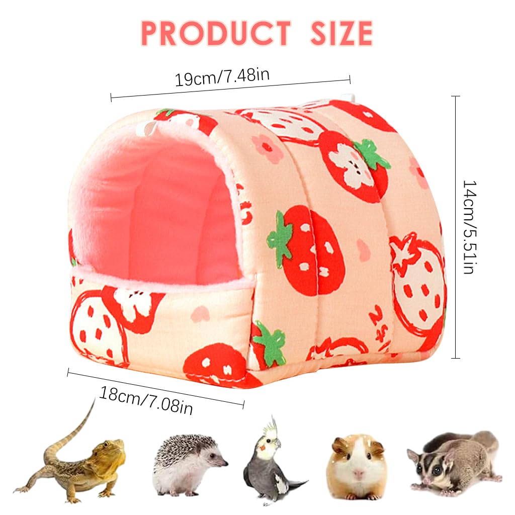 Qpets Hamster House for Small Pets with 3D Support Structure and Plush Fleece Lining 19x18x14cm