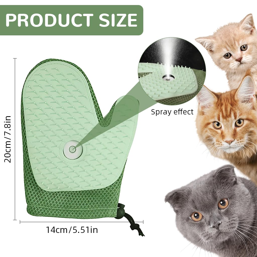 Qpets Pet Hair Removal Gloves for Dogs and Cats with 238 Silicone Bristles | 40°C Steam Grooming Mitt