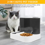 Qpets Auto Pet Feeder for Cats and Dogs with 2.2L Feed and 1.5L Water Tank featuring Built in Filtration System and Transparent Food Grade PP Cabin