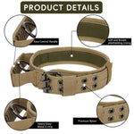 Qpets Dog Collar for Large Breeds featuring Control Handle & Metal D Ring | Reflective Nylon 75 cm