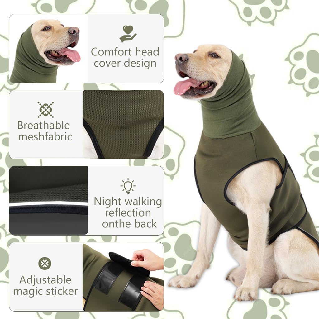 Qpets Dog Clothes for Calming and Sleep Aid with Adjustable Hook and Loop Closure | Fits 30–40KG