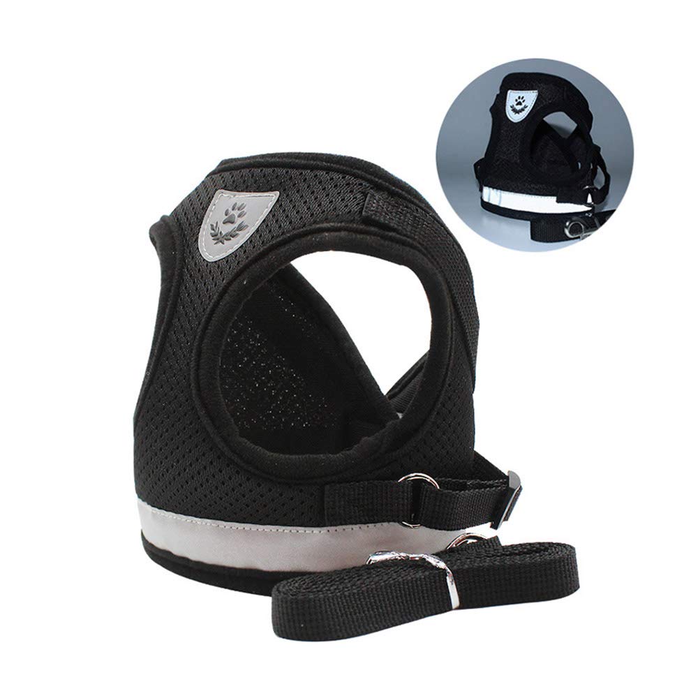 Qpets® Dog Harness for Large Dogs, Adjustable Dog Belt with Safety Reflective Strip, Breathable Mesh Fabric Cat Belt, Dog Vest Harness with Leash (Suitable for 6-9 kg)