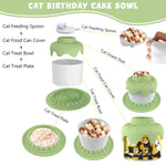 Cat Food Bowl, 3 In 1 Pet Food Bowl Food-grade TPE Pet Food Bowl Dry & Wet Food Bowl, Dog Slow Feeder Creative Cartoon Birthday Cake Cat Food Bowl Dog Cats Birthday Supplies