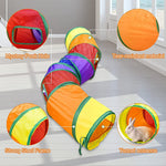 Qpets Cat Tunnel Bag for Indoor Play with Four Way Openings and 44.5×50cm Foldable Design | Polyester Toy for Kittens