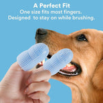 Dog Toothbrush, 2PCS TPR Finger Dog Toothbrush, Densed Bristles, Two-finger Sleeve Design Dog Toothbrush, Dental Care Supplies for Puppies, Cat, Dogs