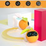 Qpets Smart Electric Cat Teaser Ball Toy with LED Light and Feather Tail for Indoor Cats