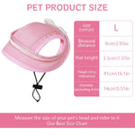 Qpets Cute Pink Dog Hat for Sun Protection with Breathable Mesh and Adjustable Chin Strap