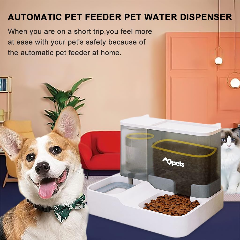 Qpets Automatic Pet Feeder and Water Dispenser 3L Food 1L Water with Gravity Design | Food‑Grade PP for Cats and Small Dogs