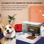 Qpets Automatic Food Feeder and Water Dispenser with Gravity Design 3L Food 1L Water for Small Dogs and Cats