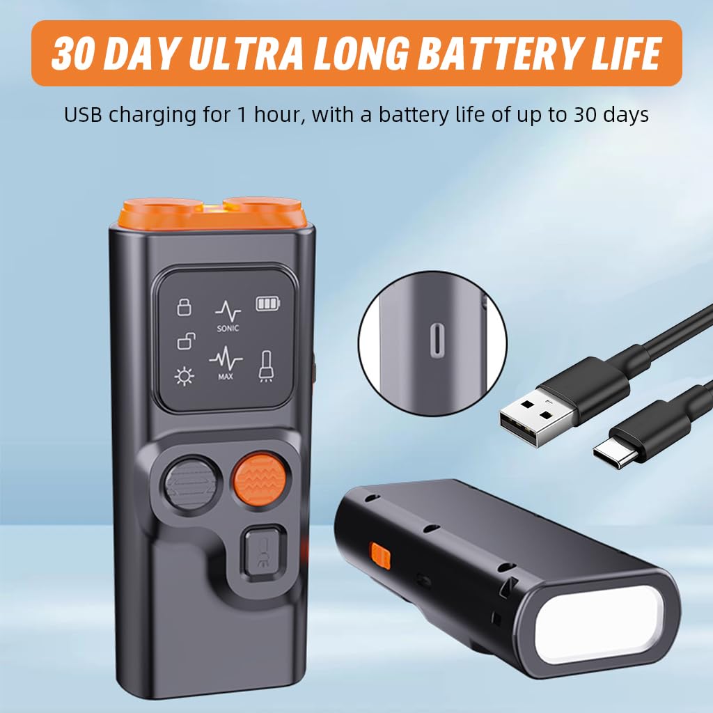 Qpets Ultrasonic Dog Bark Control Device with 25FT Range and LED Light | USB Rechargeable Training Aid