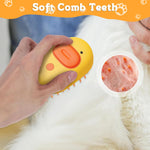 Qpets Cat Steam Brush for Pet Grooming with USB Rechargeable Design and Soft Bristles | Yellow