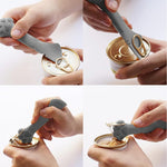 Cat Paw Can Opener, Ring Pull Can Opener 2 in 1 Silicone Dual Head Can Opener & Scoop Universal Zip-top Can Puller Cartoon Cat Palm Can Ring Puller Can Opener