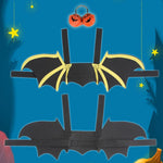 Qpets Bat Wing Costume for Cats and Puppies with Adjustable Hoop Loop | 42cm Black Felt Wings for Halloween Party