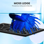 Qpets® Betta Fish Tank Accessories Decoration with Suction Cup, Fish Hide Cave Tunnel Plastic Mesh Fish Tank Landscape Decoration Ornament - 2Pcs