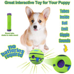 Qpets Dog Toy Ball for Interactive Play featuring 14cm Size and 3 Sound Tubes | Eco PVC Chew Toy for Medium and Large Dogs