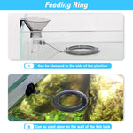 14.7''/37.5cm Adjustable Height Fish Tank Fish Feeder Tube Set with Funnel & Fish Feeding Ring, Fish Tank Fish Feeder Aquarium Feed Tube