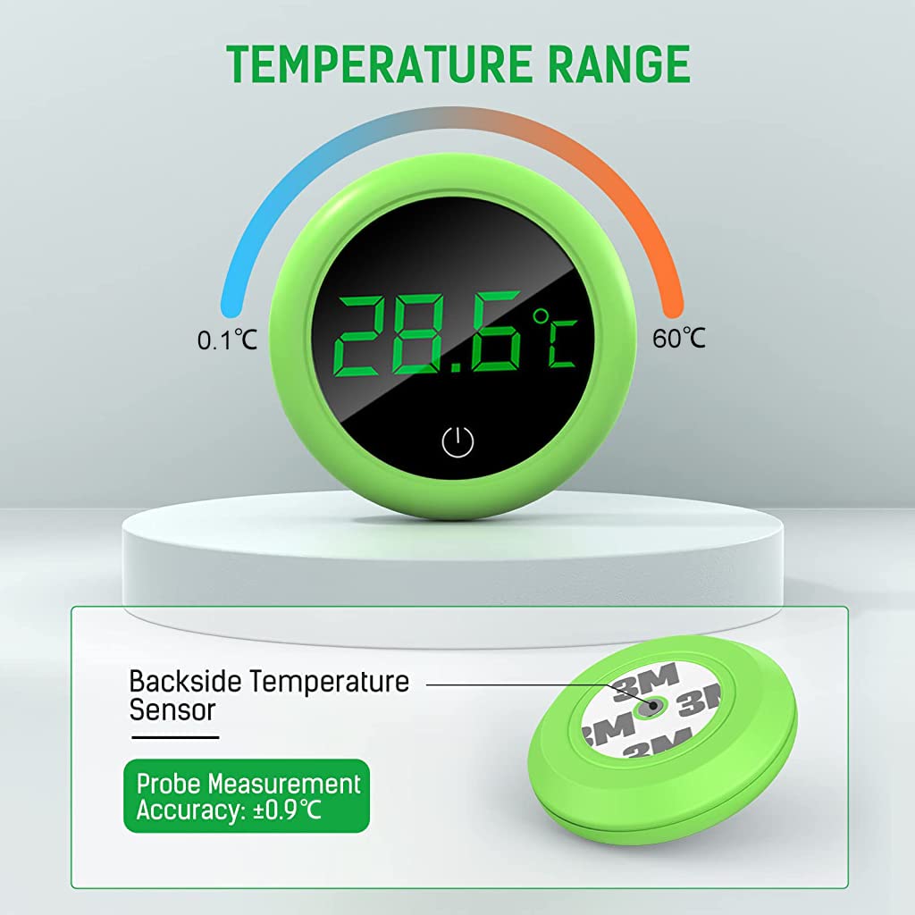 Qpets Wireless LED Aquarium Thermometer for Fish Tanks with 0–60 °C Range and 5‑Second Sensor | LCD Display Stick‑On Design