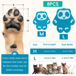 Qpets Dog Paw Protector Pads for Walking with 8Pack 50x46mm Size and Silicone Nubs | Water Resistant Self Adhesive Pads for Senior Dogs