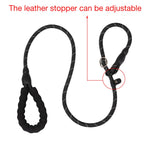 Qpets Dog Training Leash with Double Lock Buckle and Soft Padded Grip 5.58 ft Black | Reflective Rope for Small to Large Dogs