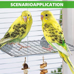 Qpets Mesh Wire Bird Perch for Cage 20x15cm with Flexible Screw Fixing and Stainless Steel Platform