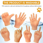 Qpets® Mini Hands for Cats, Little Hands for Fingers Funny Little Cat Finger Gloves Soft Elastic Tiny Finger Hands Gag Puppet Show Mini Cat Gloves Mini Hands Toys (7PCS )