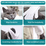 Pet Wipes Gloves, 6Pcs Pet Cleaning Gloves Disposable Dry Cleaning Tool, Cats and Dogs Grooming Wipes Gloves Skin Friendly for Wipe Claws, Ear, Feet, Butt