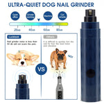 Qpets Electric Dog Nail Trimmer with LED Light featuring 2 Speed 5000 and 7000 rpm Motor | USB Rechargeable Low Noise Grinder for Dogs and Cats