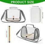 Qpets Parrot Carrier Bag for Travel with Ventilated Mesh and Transparent Window | PC and Nylon Pet Transport with Tray and Perch Stick