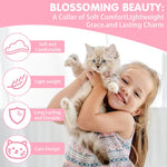 Qpets Cat Collar for Kittens and Cats featuring Quick Release Buckle and Bell | Adjustable 19–32cm Plush Flower Design