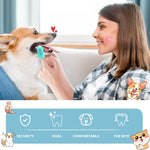 Qpets Dog Finger Toothbrush for Teeth Cleaning with 4 Bristle Types and Soft Silicone | Green Pet Oral Care
