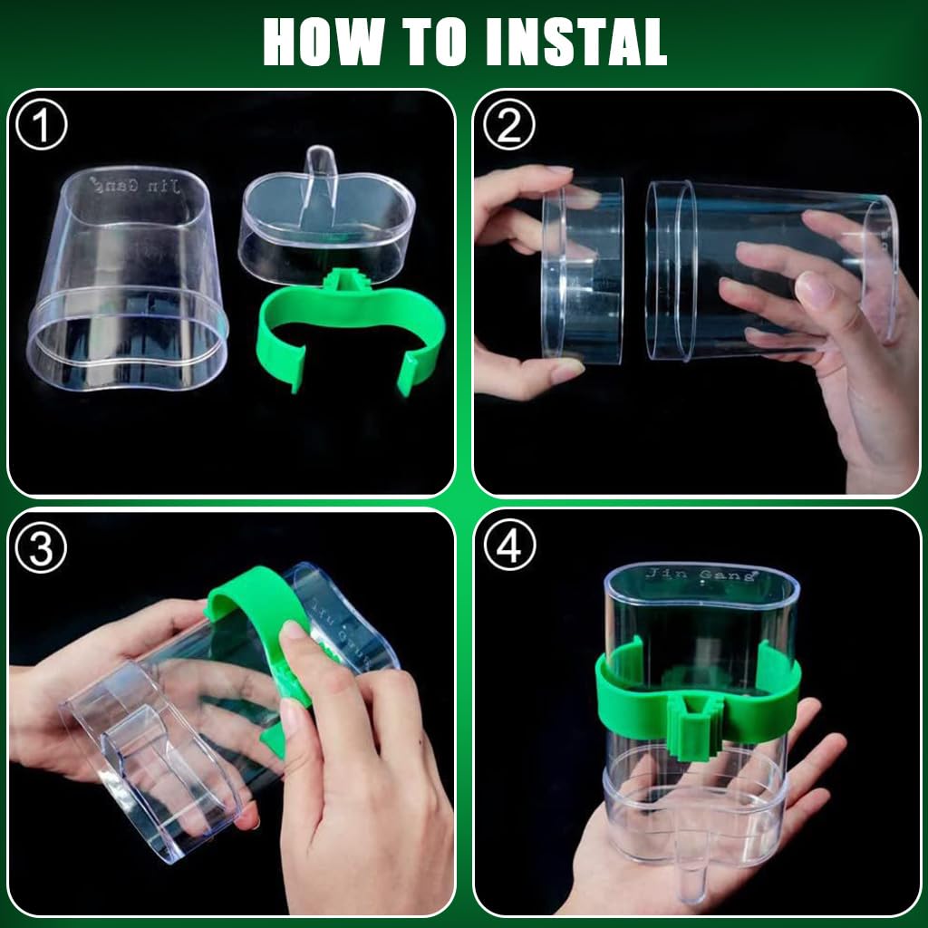 Qpets Bird Feeder for Cage with 220 ml Capacity and External Hanging Design | Transparent PVC Feeder for Parakeets and Finches