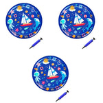 Qpets Inflatable Pet Cooling Water Pad 25.6 in for Dogs and Cats with Air Pump | Blue PVC Mat