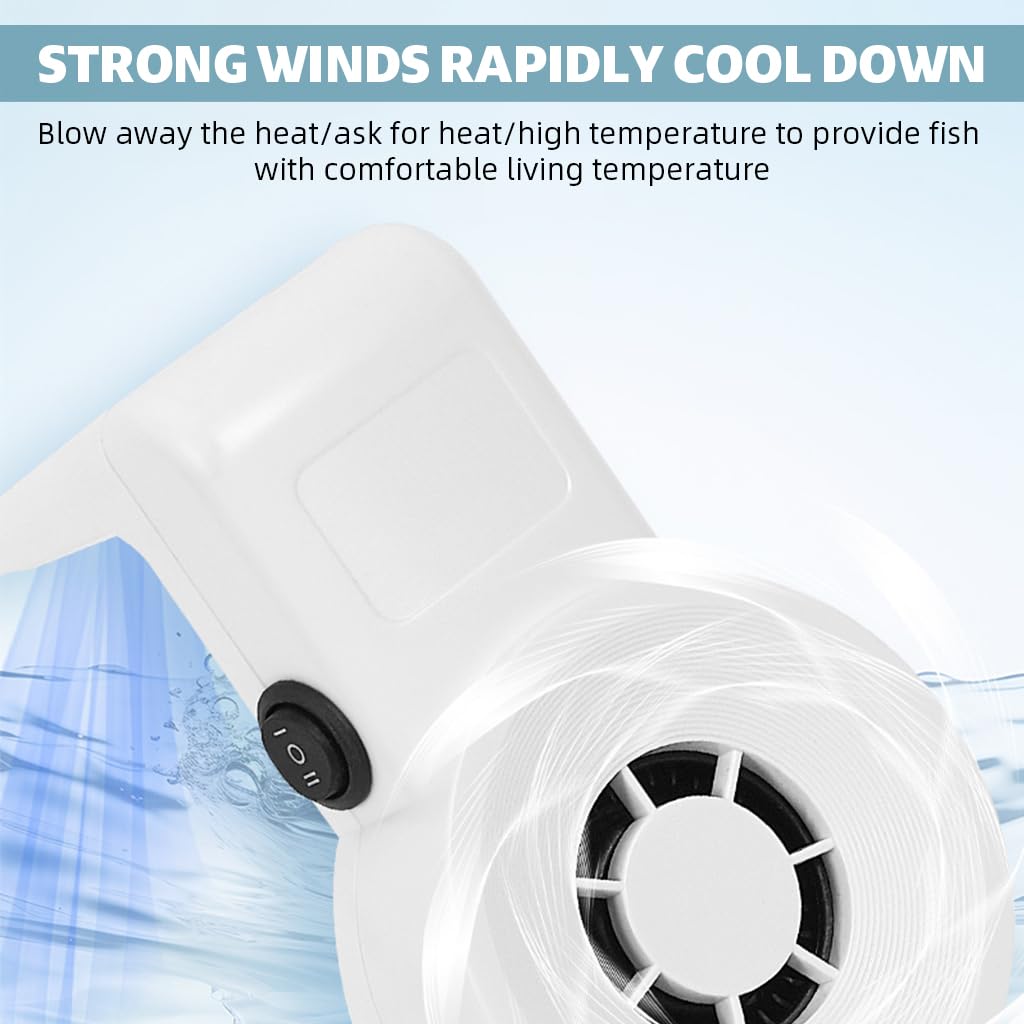 Qpets Aquarium Cooling Fan for Rimless Tanks with 2 Speed Settings and Silent USB Operation